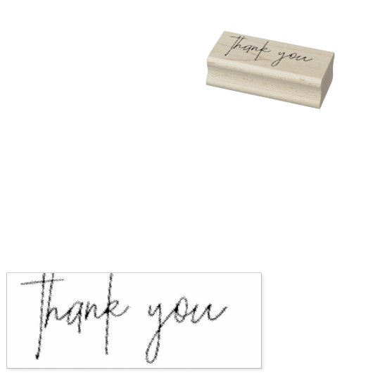 Dank je handgeschreven rubberstempel (Gestempeld)