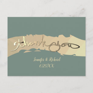 "Dank je!" Handgeschreven tekst Briefkaart