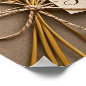 Dank je Handgetekende wilde bloemen, tarwehalmen Poster (Hoek)