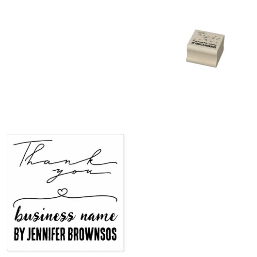 Dank je hart cute mini rubberstempel (Gestempeld)