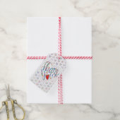 Dank je & hart in 17 talen als hartvormen cadeaulabel (Met Touw)