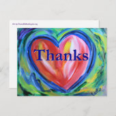 Dank je Hart Kunst Ansichtkaart Briefkaart (Voorkant / Achterkant)