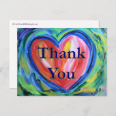Dank je hart kunst ansichtkaart briefkaart (Voorkant / Achterkant)