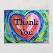 Dank je hart kunst ansichtkaart briefkaart (Voorkant)