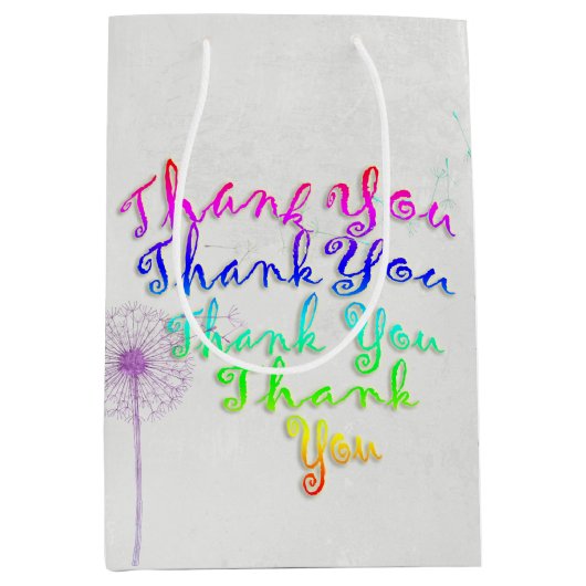 Dank je hart met dandelion medium cadeauzakje (Voorkant)