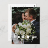Dank je hart Minimalistische Trouwfoto Postkaart (Voorkant / Achterkant)