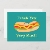 Dank Je Hartelijk Bedankt Grappige Hotdog Grappen Briefkaart (Voorkant / Achterkant)