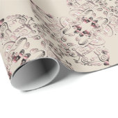 "Dank je"Harten op Bleek Lavendel Cadeaupapier (Rol Hoek)