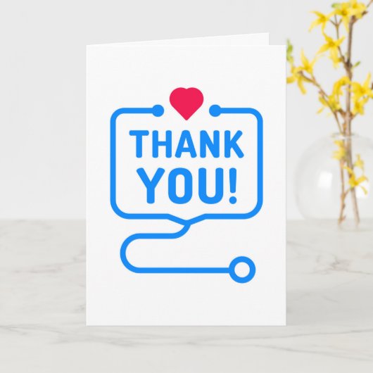 Dank je | Hartstethoscoop Kaart (Gele Bloem)