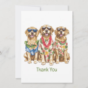 Dank je Hawaiaanse Gouden Retriever Honden Bedankkaart