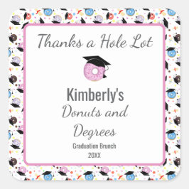 Dank je heel veel Donuts en Diploma's  Vierkante Sticker