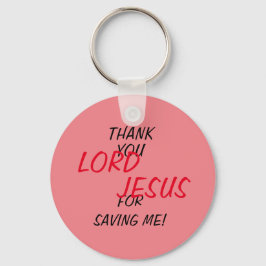 “Dank Je HEER JESUS Dat Je Me Gered Hebt!” Roze Sleutelhanger