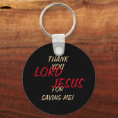 “Dank Je HEER JEZUS Dat Je Me Gered Hebt!” Roze Sleutelhanger (Voorkant)