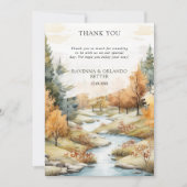 Dank Je Herfst Rivier Bos Landschap Bruiloft Aankondiging (Voorkant)