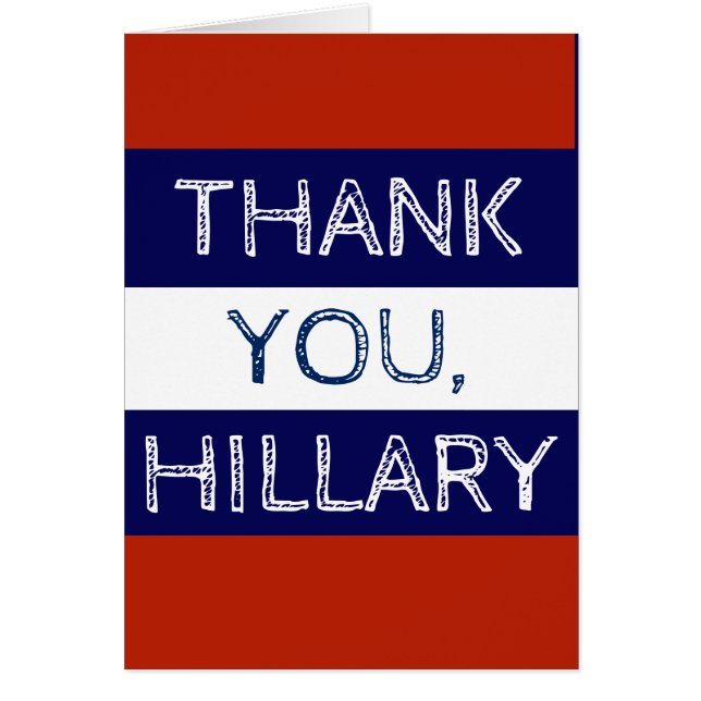 Dank je Hillary Rood Wit en Blauw (Voorkant)