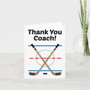 Dank je hockeycoach Hockeysticks op het midden van Bedankkaart