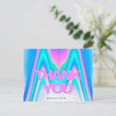 Dank je Holografische Iridescente Y2K Briefkaart (Staand voorkant)