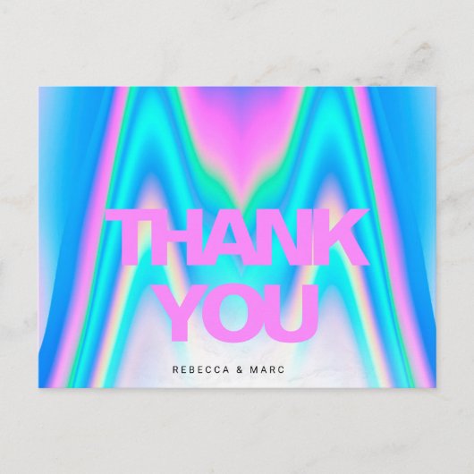 Dank je Holografische Iridescente Y2K Briefkaart (Voorkant)