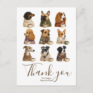 Dank Je Hond Cozy Koffieliefhebber huisdier Boutiq Briefkaart