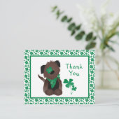 Dank je hond Shamrock groen Briefkaart (Staand voorkant)
