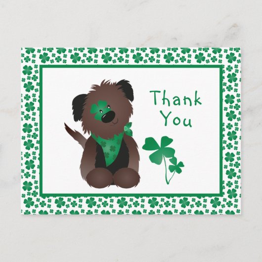 Dank je hond Shamrock groen Briefkaart (Voorkant)