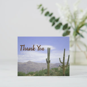 Dank Je Huis Gast Woestijn Foto Saguaro Cactus Briefkaart