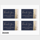 Dank je, huwelijksgunst Navy Rechthoekige Sticker (Vel)