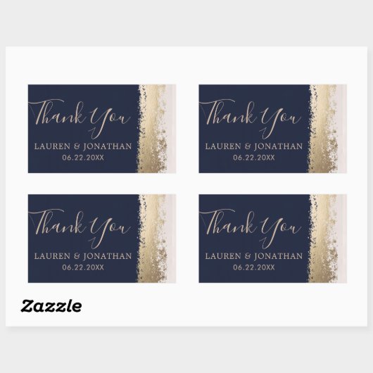 Dank je, huwelijksgunst Navy Rechthoekige Sticker (Vel)