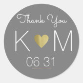 Dank je. huwelijksgunst ronde sticker (Voorkant)