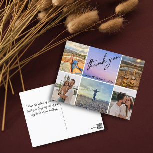 dank je huwelijksreis 6 foto's collage vakantie briefkaart