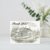 "Dank je!" + Illustratie van oud huis en boerderij Briefkaart (Staand voorkant)