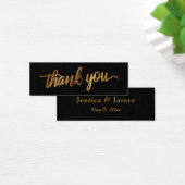 Dank je in Faux Smooth Gouden Script Trouwgunst Mini Visitekaartjes (Bureau)