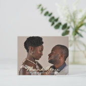 Dank je in Love Weddenschap Foto Golden Script Mar Briefkaart (Staand voorkant)