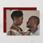 Dank je in Love Weddenschap Foto Golden Script Mar Briefkaart (Voorkant / Achterkant)