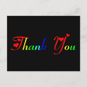 Dank je in regenboogkleuren briefkaart