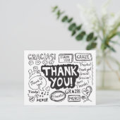 Dank Je In Verschillende Talen Briefkaart (Staand voorkant)