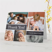 Dank je | Introductie van tweede baby foto's Kaart (Gele Bloem)