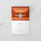 Dank je Ivory Bronze Orange Verjaardagsfeest Jewel Bedankkaart (Binnen)