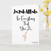 Dank Je - JazakAllah Eenvoudig Kaart (Gele Bloem)