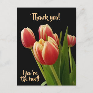 Dank je, je bent de beste ansichtkaart met tulpen briefkaart