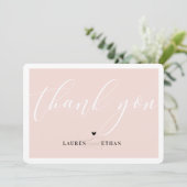 DANK JE JE trouwfoto elegant zwart-wit roze Kaart (Staand voorkant)