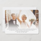 DANK JE JE trouwfoto elegant zwart-wit roze Kaart (Achterkant)