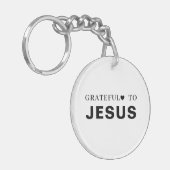 Dank Je Jezus | Christelijk geloof Hart Ontwerp Sleutelhanger (Voorkant Links)