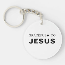 Dank Je Jezus | Christelijk geloof Hart Ontwerp Sleutelhanger