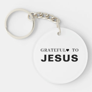 Dank Je Jezus Christelijk geloof Hart Ontwerp Sleutelhanger