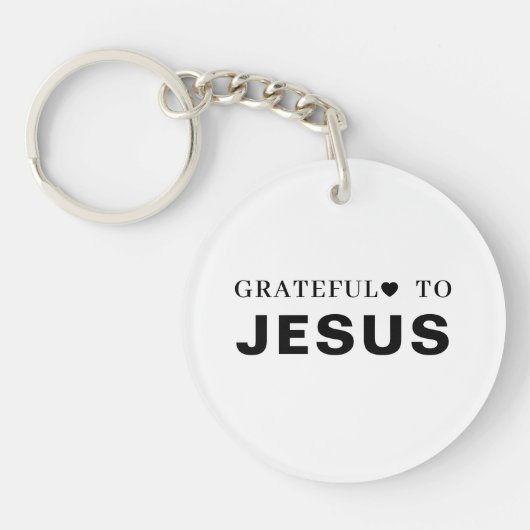 Dank Je Jezus | Christelijk geloof Hart Ontwerp Sleutelhanger (Voorkant)