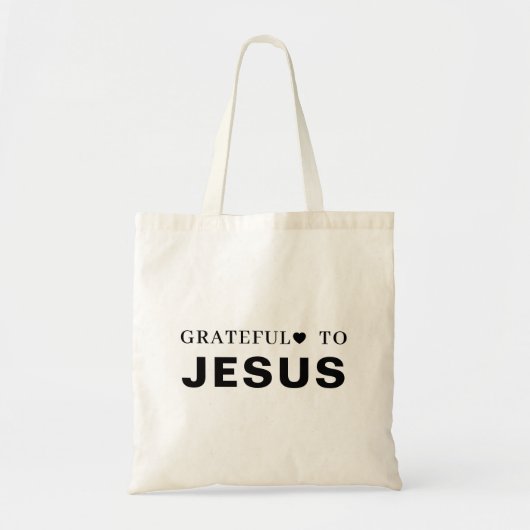 Dank Je Jezus Modern Christelijk Geloof Hart Tote Bag (Voorkant)