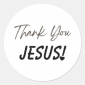 Dank Je Jezus Uitroep Hart Christelijk Ronde Sticker (Voorkant)