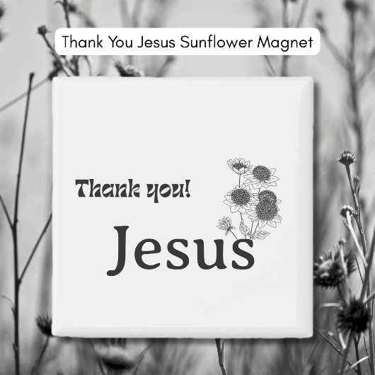 Dank Je Jezus Zonnebloem Magneet