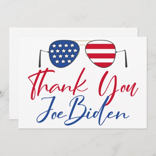 Dank je Joe Biden herdenking Kaart (Voorkant / Achterkant)